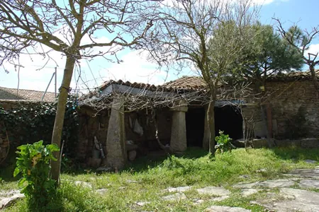 Corral de piedra entre árboles