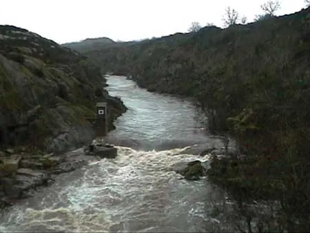 Río con rápidos entre rocas