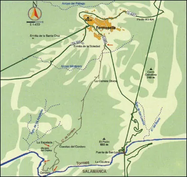 Mapa de la ruta Fermoselle-Cordero
