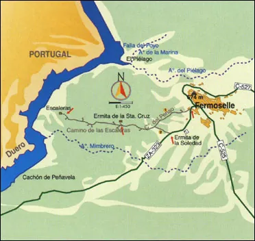 Mapa de la ruta Fermoselle-Las Escaleras