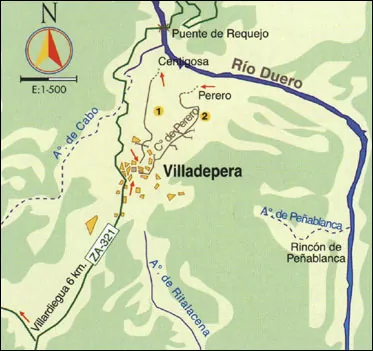 Mapa de la ruta Miradores sobre el Puente Requejo