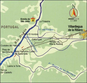 Mapa de la ruta Villardiegua-Peña Redonda